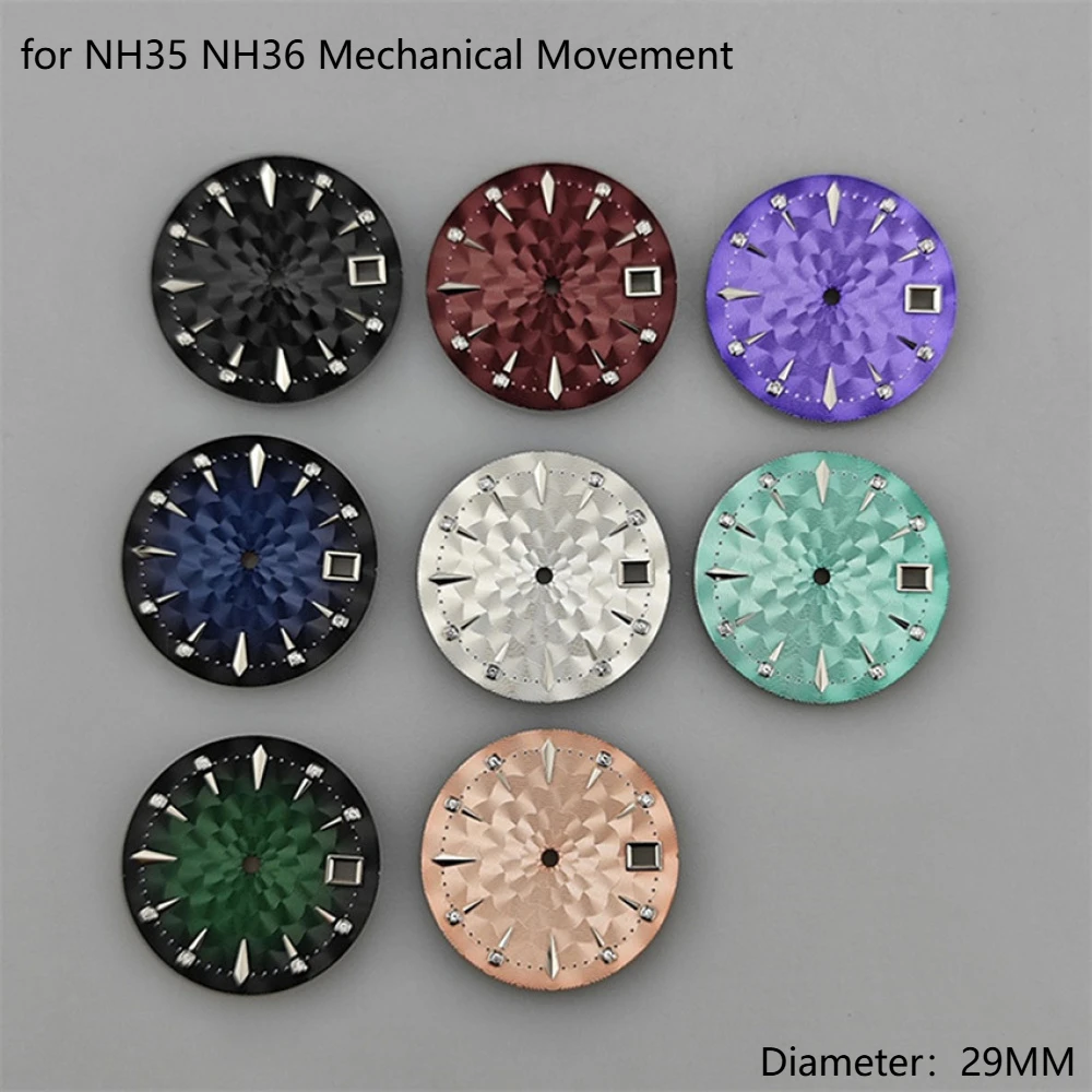 

29MM Watch Dial Single Calendar Dial for NH35 NH36 Modified Mechanical Movement Accessories