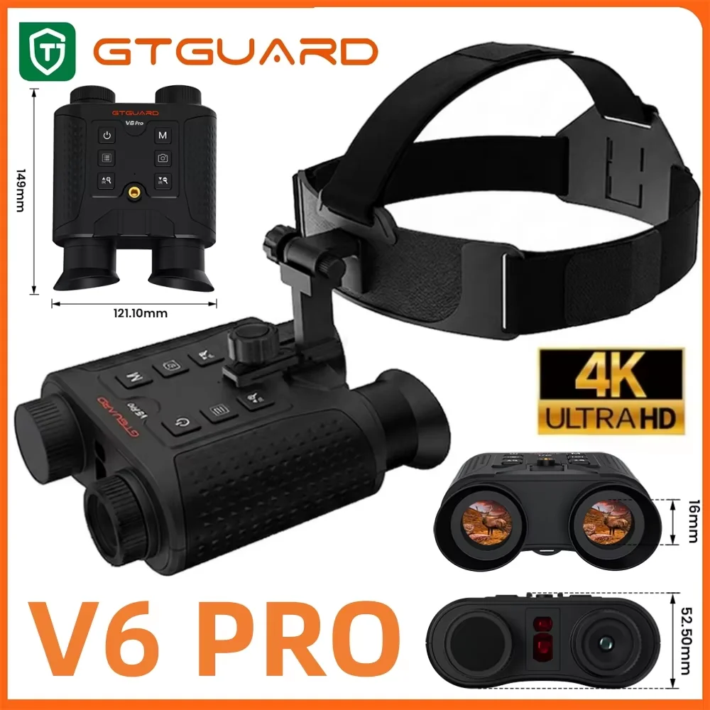 GTGUARD Night Vision Binoculars 4K 8X Digital Zoom for Helmet Night Vision Goggles for Outdoor Hunting Night Vision Binoculars
