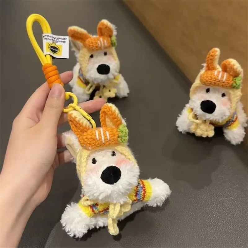 Cute West Highland White Terrier Plush Pendant Bag Charm Cartoon Scribble Puppy Plush Doll Keychain