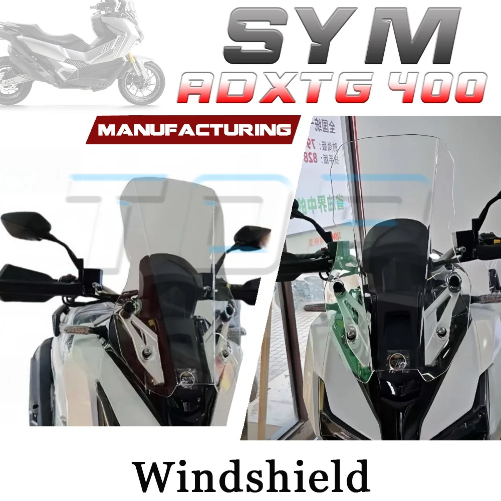 

Black translucent smoke gray SYM ADXTG 400 straight-line windshield 400ADXTG 400adxtg 400 ADXYG 400 adxtg adxtg400