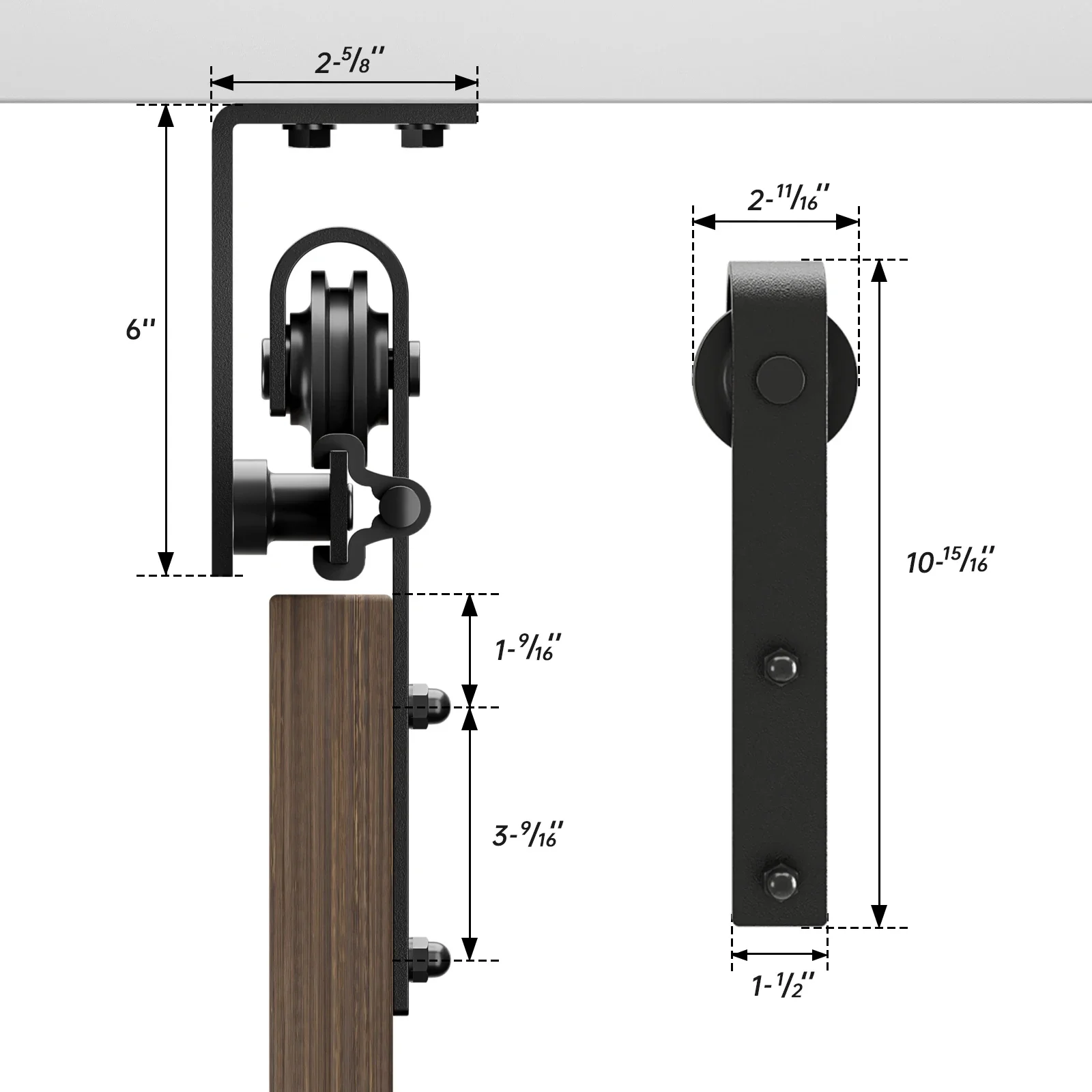 CCJH L Shaped Ceiling Mount Track Bracket, Hardware to Connect Bypass Sliding Rails, 1 Pcs
