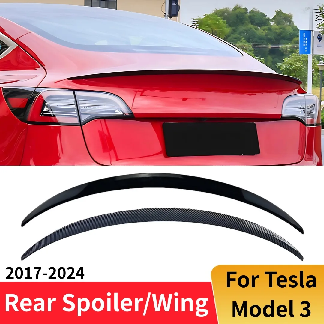 

Для Tesla Model 3, глянцевый черный высокопроизводительный стиль 2017-2024, заднее крыло, спойлер багажника, хвостовой дефлектор, комплект кузова Airfoil, тюнинг