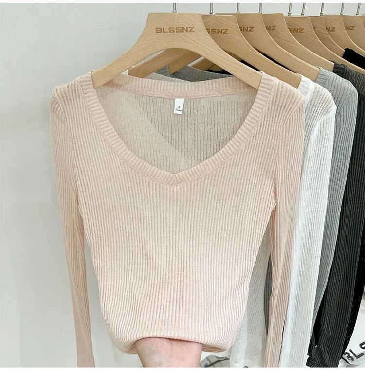 2026 Sommer Neuer Lässiger Stil Transparentes Dünnes Durchsichtiges Überzug-Top Damen T-Shirt V-Ausschnitt Sonnenschutz Langarm T-Shirt – Detail 13