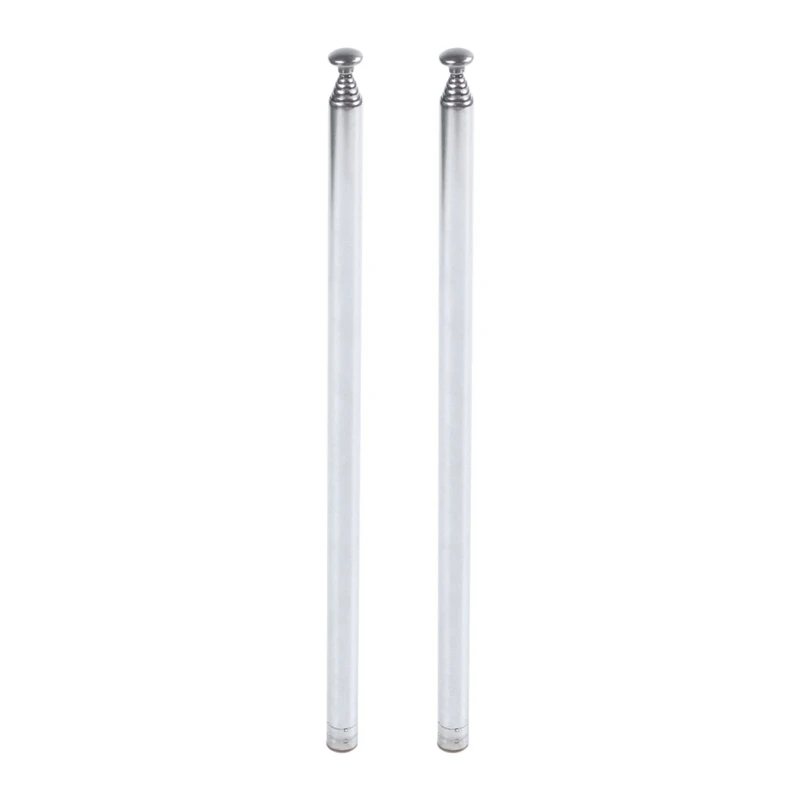 

2X 96Cm Length 7 Section Telescoping Stainless Steel AM FM Radio TV Antenna