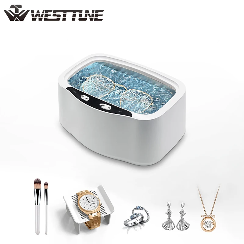 Westtune 250mL Ultrasonic Cleaner Timer 40kHz Professional 304 Stainless Steel Ultrasonic Cleaner for Eyeglasses Jewelry Cleaner