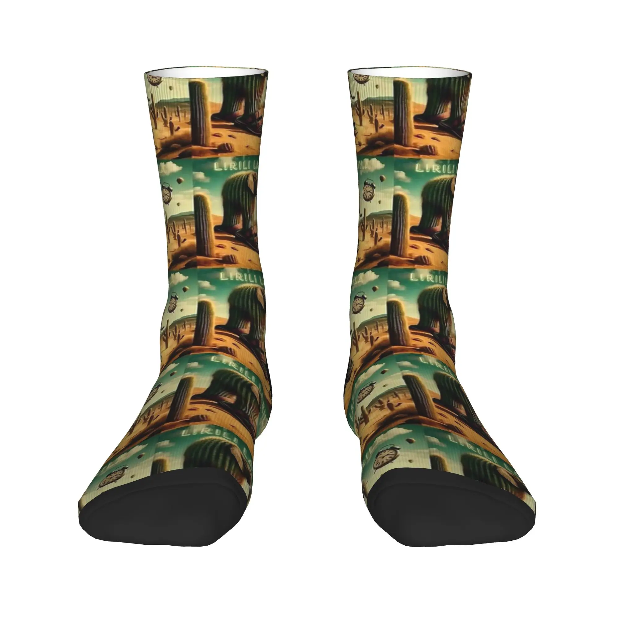 جوارب Lirili Larila الإيطالية Brainrot جوارب شتوية عصرية للرجال جوارب ناعمة جرافيك للرياضات الخارجية جوارب مضادة للانزلاق #2
