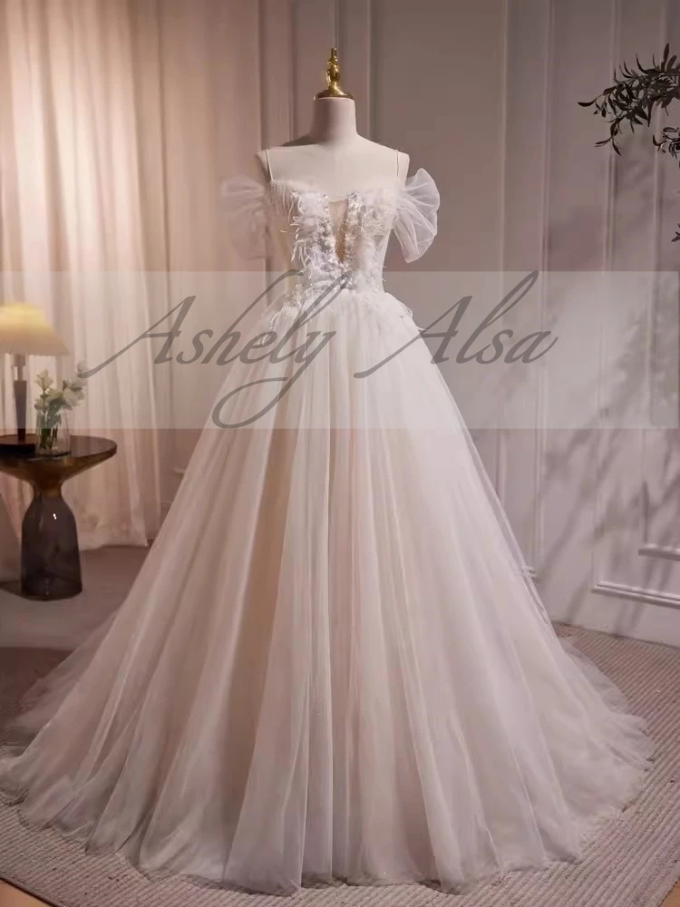 Vestido De novia De lujo con apliques De encaje, traje De baile con hombros descubiertos, estilo mexicano, imagen Real, novedad