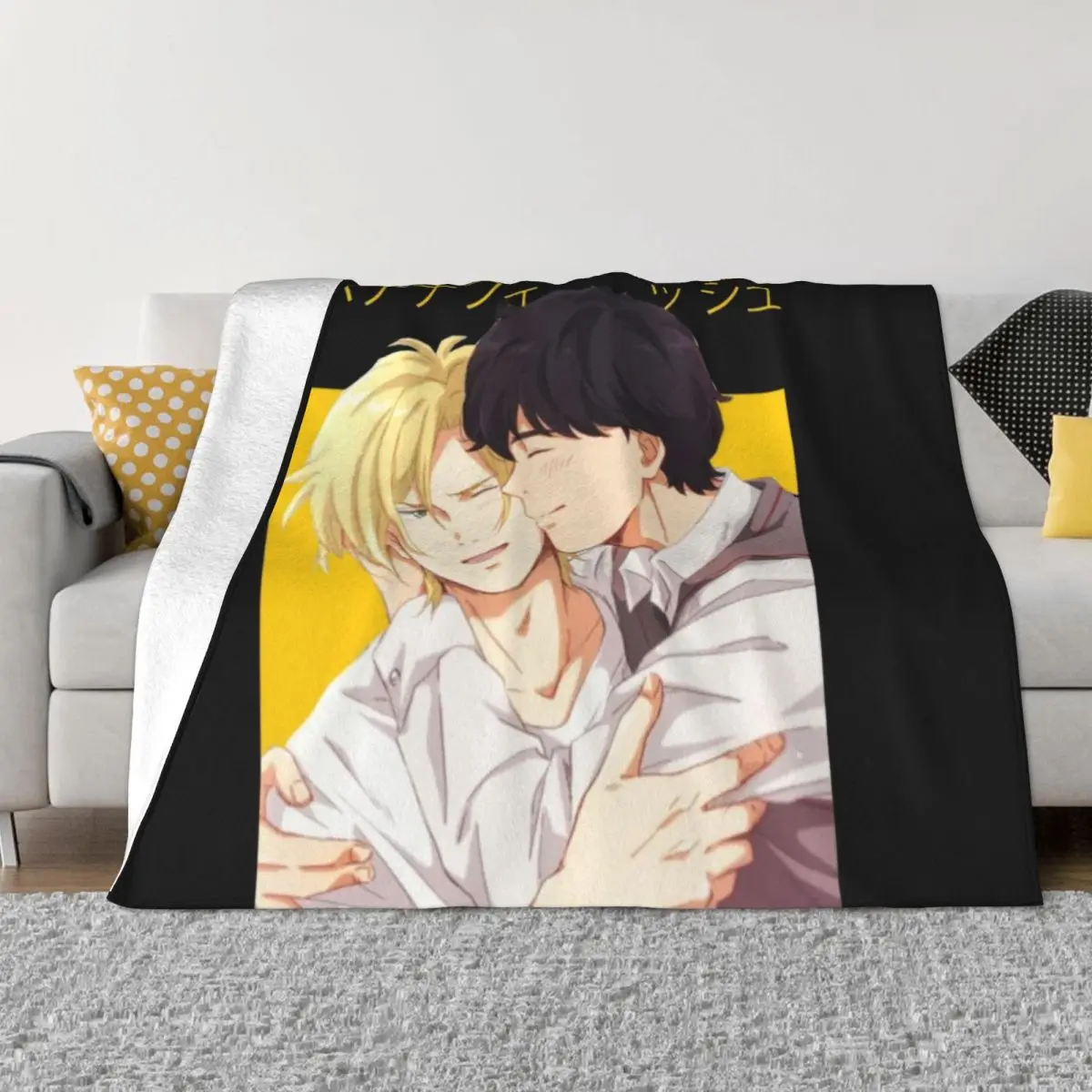 

Ash and Eji - Banana Fish Throw Blanket Polar blanket halloween Luxury Brand Blanket