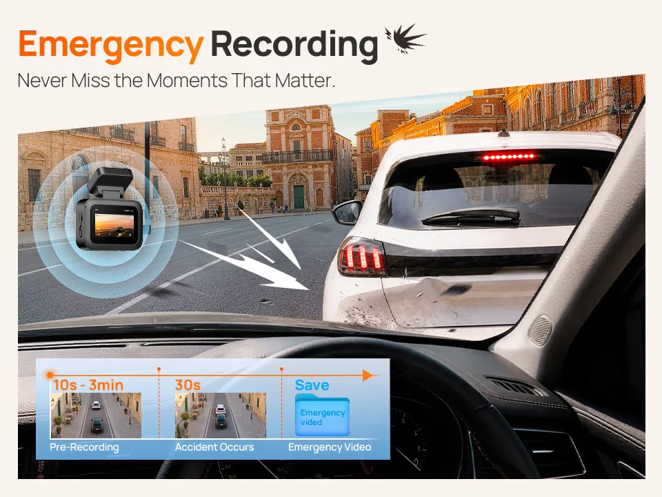 Globale Version 70mai Dashcam A800Nano 4K Bild Frontkamera HDR Wi-Fi GPS ADAS 24H Parkmodus 70mai A800 Nano Echte 4K Auto-DVR – Detail 9