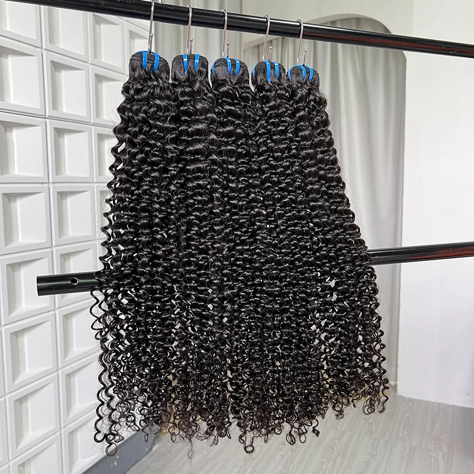 Extensiones de cabello humano 100% rizado profundo para mujer, cabello Virgen sin procesar, Color Natural, rizado de 30 pulgadas, 12A, n. ° 1B