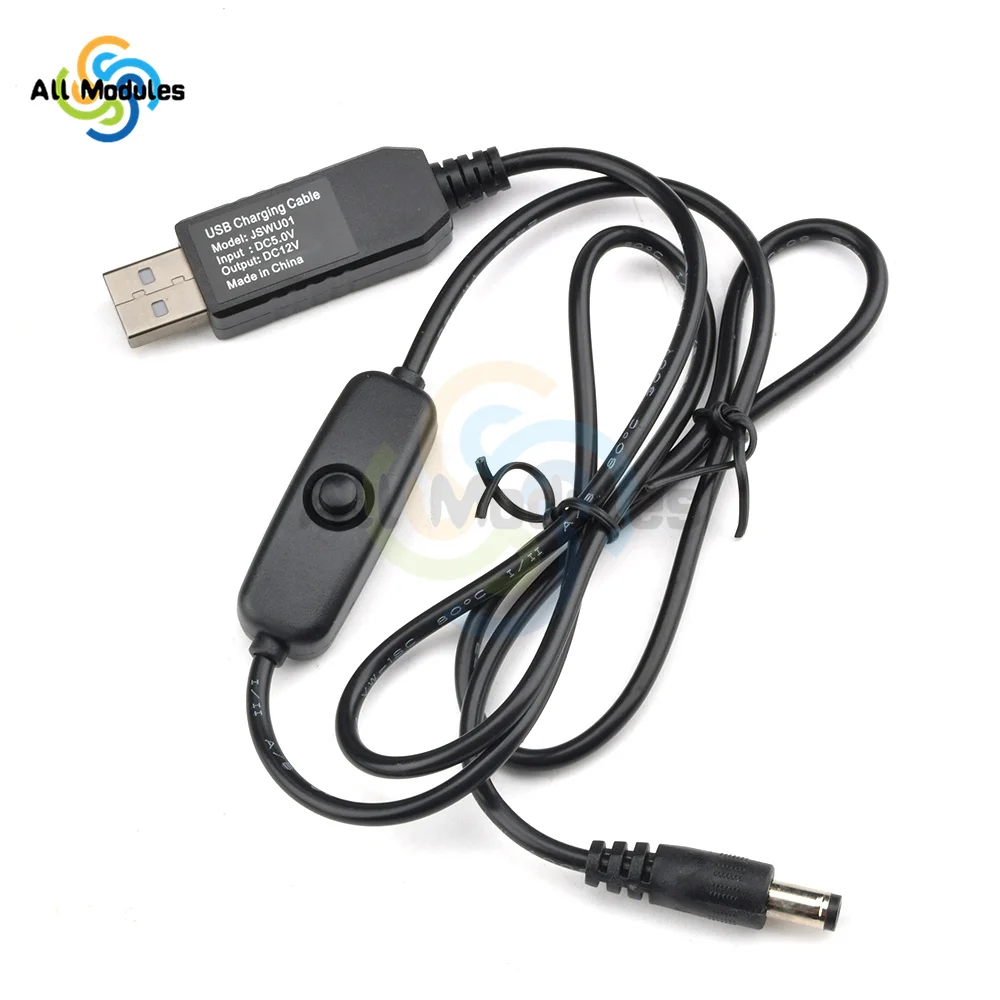 5V to 5V 9V 12V USB Conversion Cable Power Bank Connection Router Connection Cable Boost Cable with Switch Power Boost Line