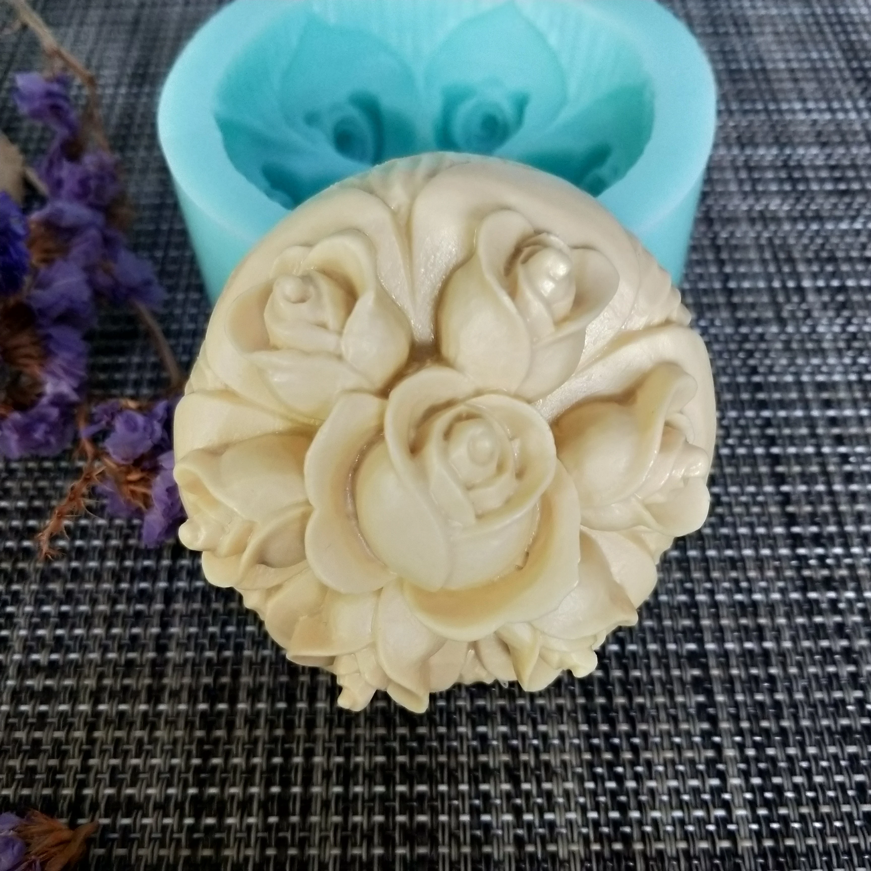 HC0156 PRZY Mold Silicone Soap Molds Gypsum Chocolate Candle Candy Mold Cluster Soap Clay Resin Flower Rose Moulds Eco-friendly