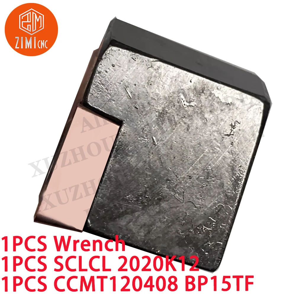 1PCS SCLCL2020K12 Cylinder Indexable turning tool holder 95 degrees CNC rod + 1PCS CCMT120408 BP15TF Carbide Insert cutting tool