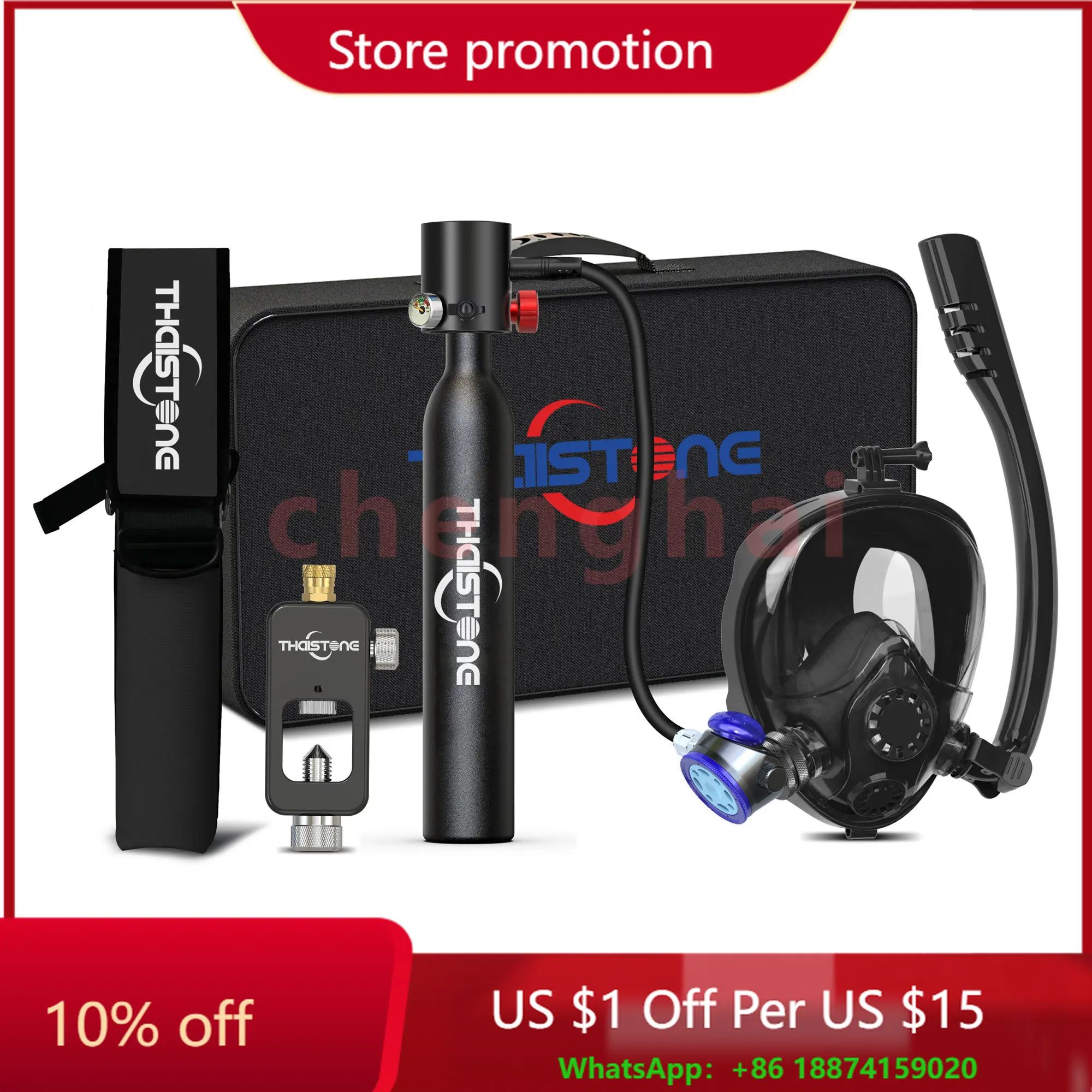 

M03 0.5L Scuba Diving Gear Portable Lightweight Dive Masked With Air Tank
