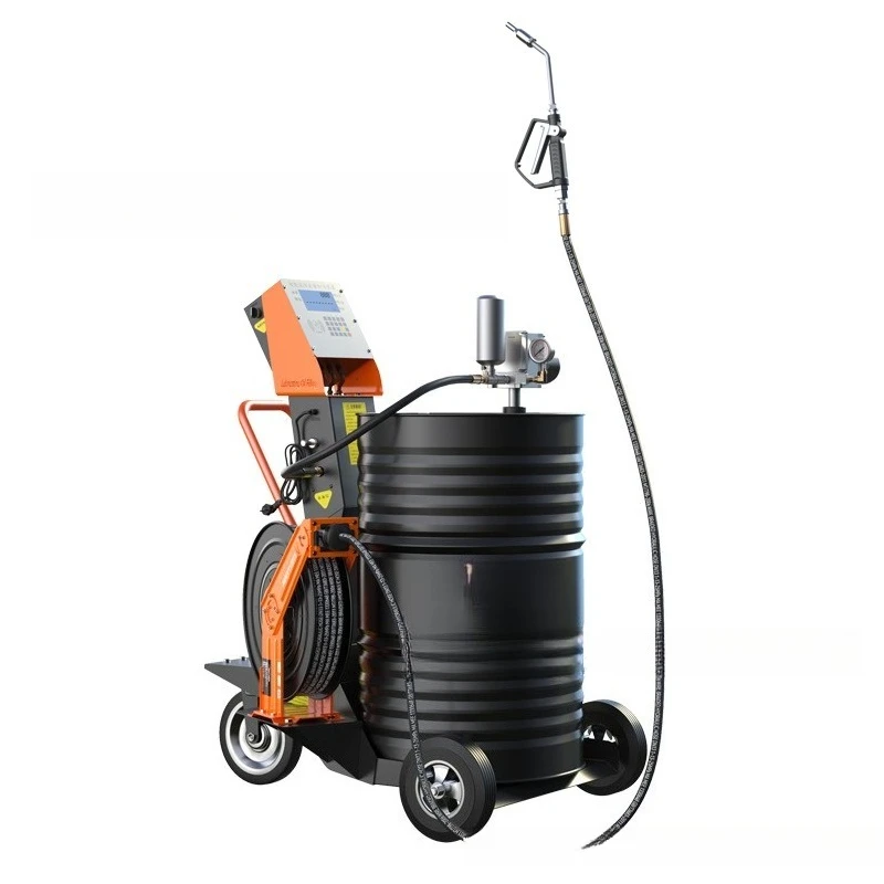 Lubricating oil filling machine, gas electric oil pump