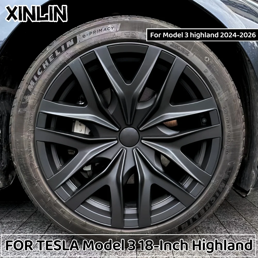 

For Tesla Model 3 18 Inch Highland Version Wheel Hub Caps Performance Replacement Wheel Full Rim Cover Accessories 2024-2026