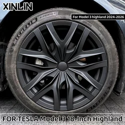 For Tesla Model 3 18 Inch Highland Version Wheel Hub Caps Performance Replacement Wheel Full Rim Cover Accessories 2024-2026