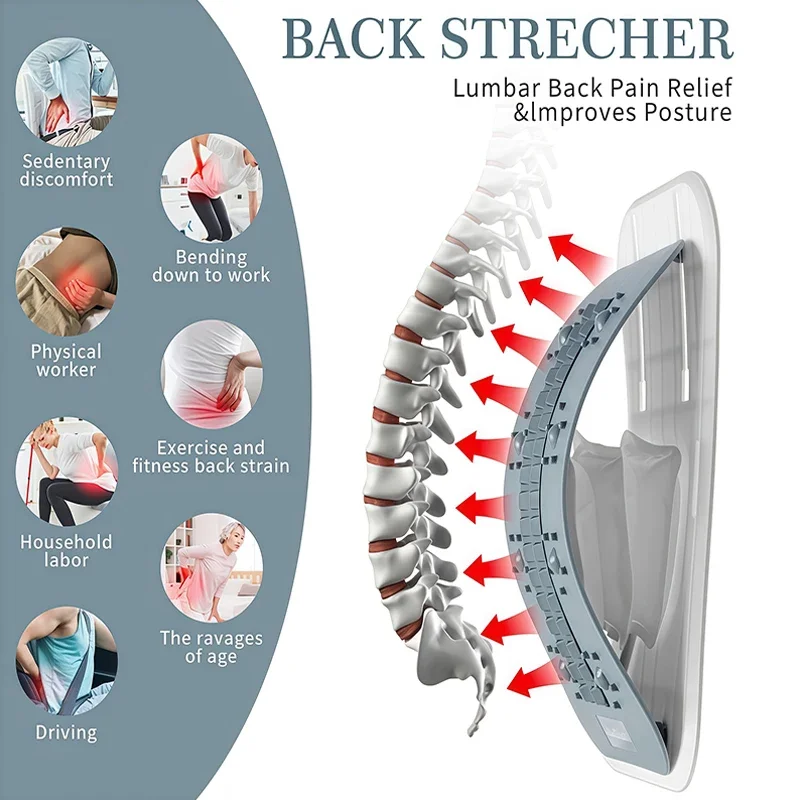 Back Stretcher for Lower Back,Inflatable Spine Lumbar Support Board,Yoga Posture Corrector for Home Fitness Body Daily Relax Use