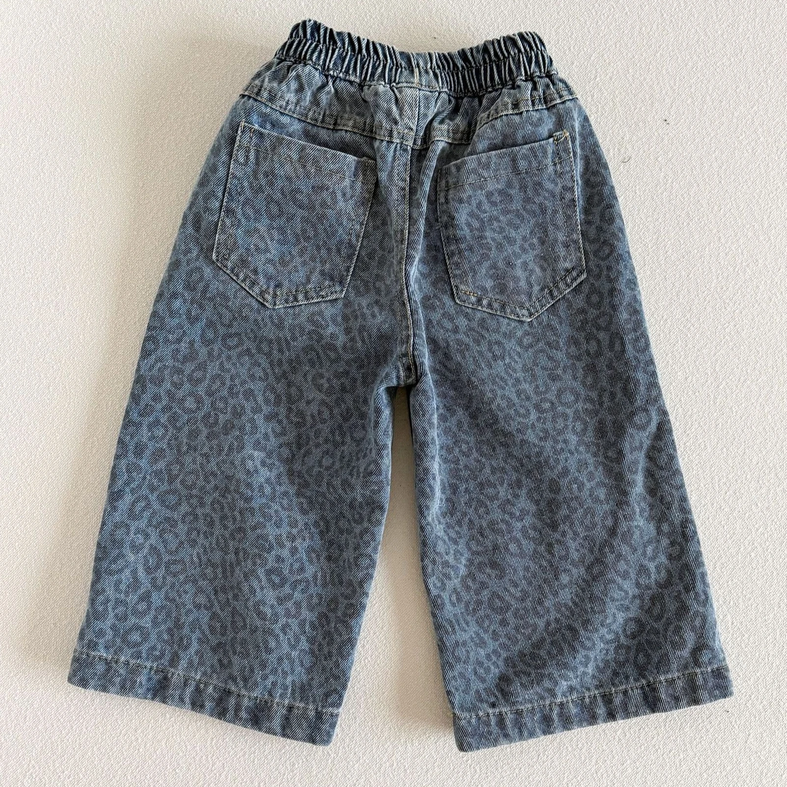 Pants 2026 Spring and Autumn New Children's Wear Korean Style Boys and Girls Foreign Casual Leopard Print Denim Wide Leg Pants