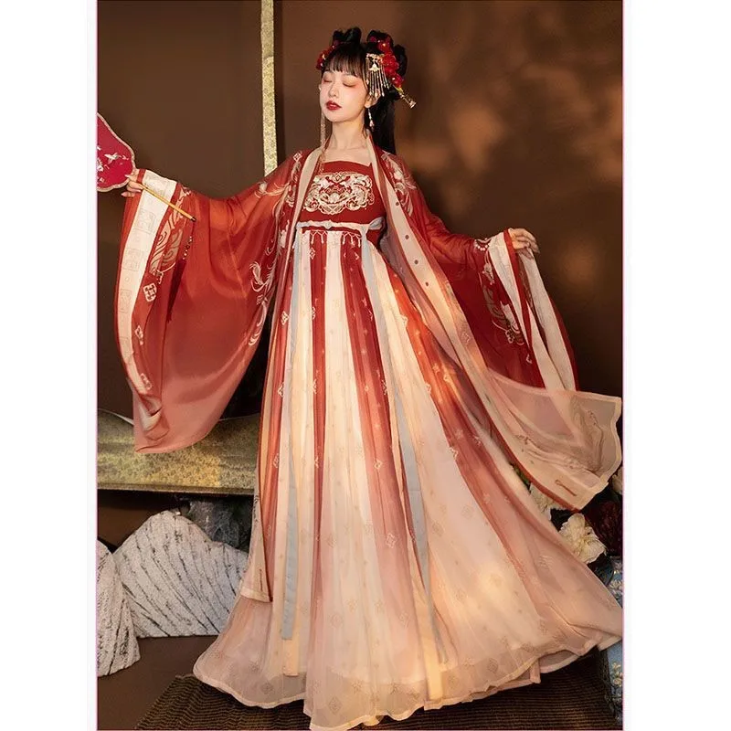 Hanfu Women's Genuine Chinese-Style Ancient Costume Full-Chest Cheko Skirt plus-Sized Long Robe New