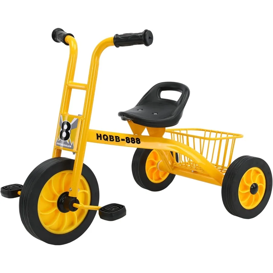 3～8歳向け三輪車、調節可能なシートと収納バスケット付き、幼稚園・保育園向け幼児用自転車、男の子への誕生日プレゼントと玩具