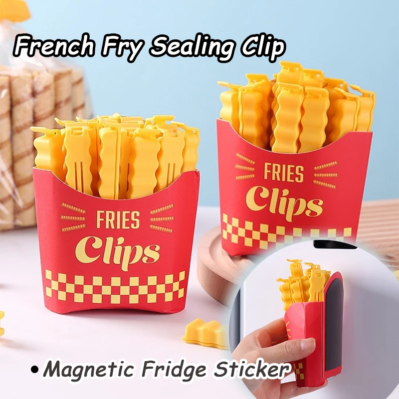 

French Fry Shaped Sealing Clip Creative Food Sealing Clips Moisture-proof Fresh-keeping Plastic Clips for Snack Bag Sealing
