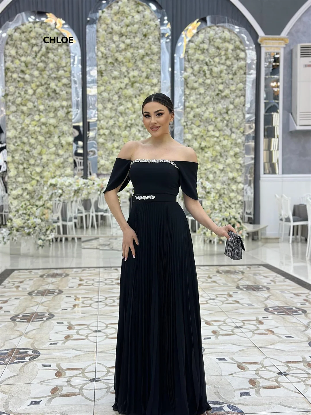 Line A Abendkleider für Damen, elegante Partykleider für Damen, 2024, schulterfrei, nach Maß, kurzärmelig, Galakleid, Ballkleider