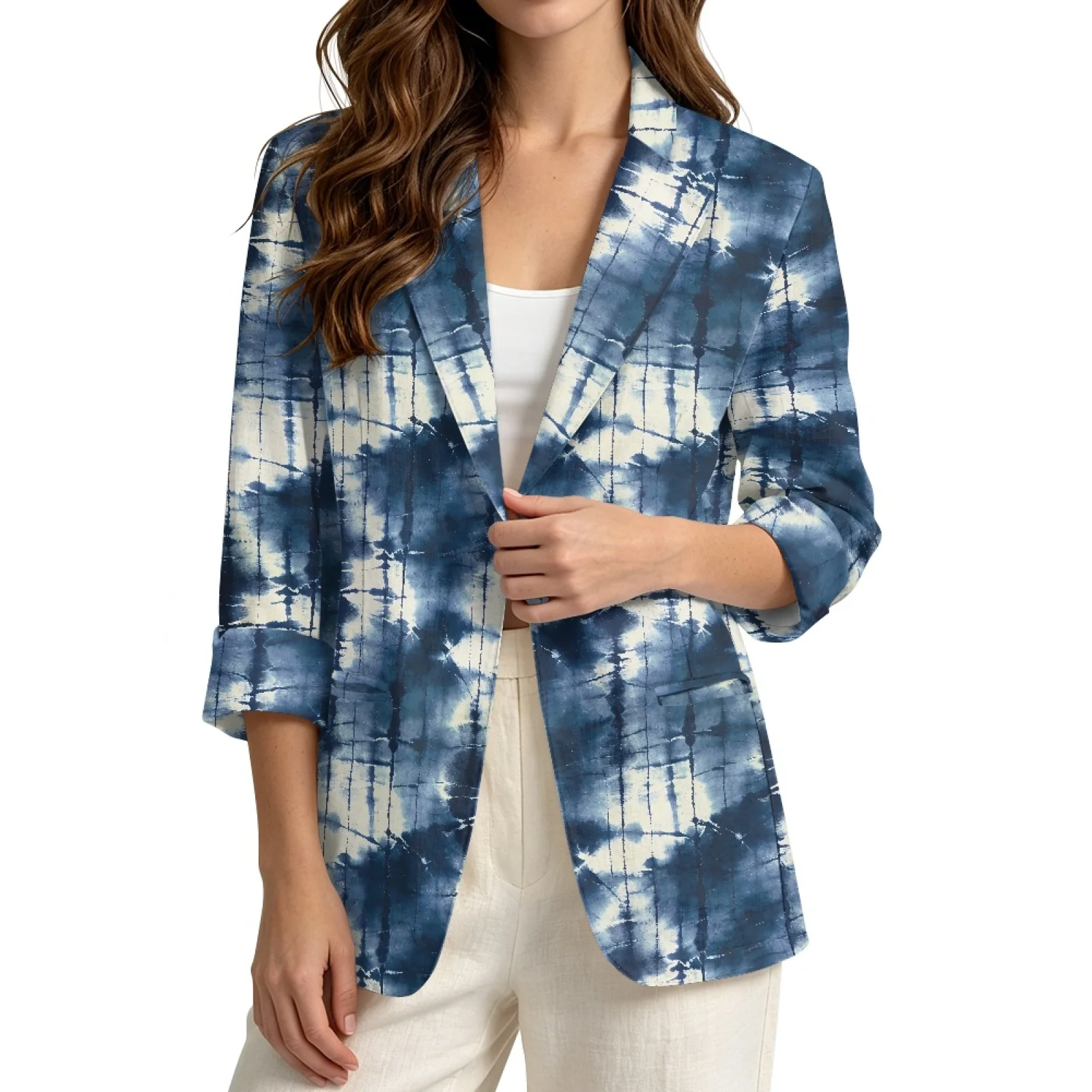 PENSTROLL TieDye Linen Style Light Cover Up Lightweight Layering Piece for Womens S-3XL