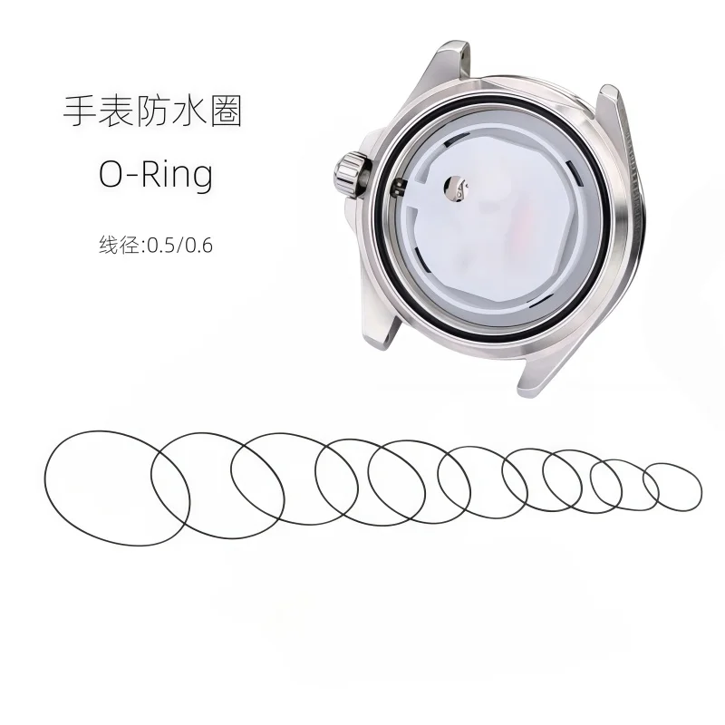 0.5/0.6mm Rubber O-Rings Waterproof Watch Back Cover Gasket Round Seal Washers Replacement Watch Repair Accessories