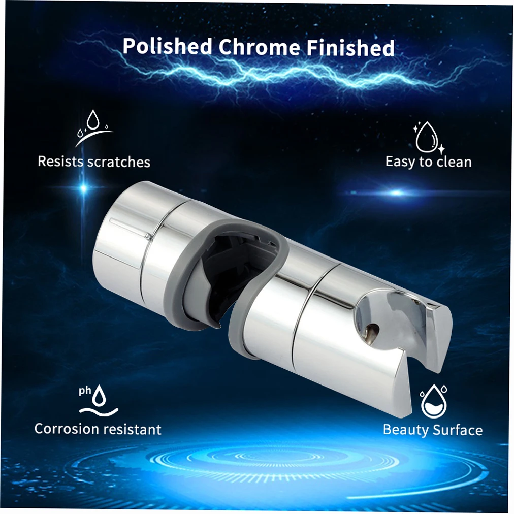 حامل دش يدوي قابل للتعديل لشريط الانزلاق ، حامل رأس الدش ، استبدال الكروم المصقول ، قطر 18-25