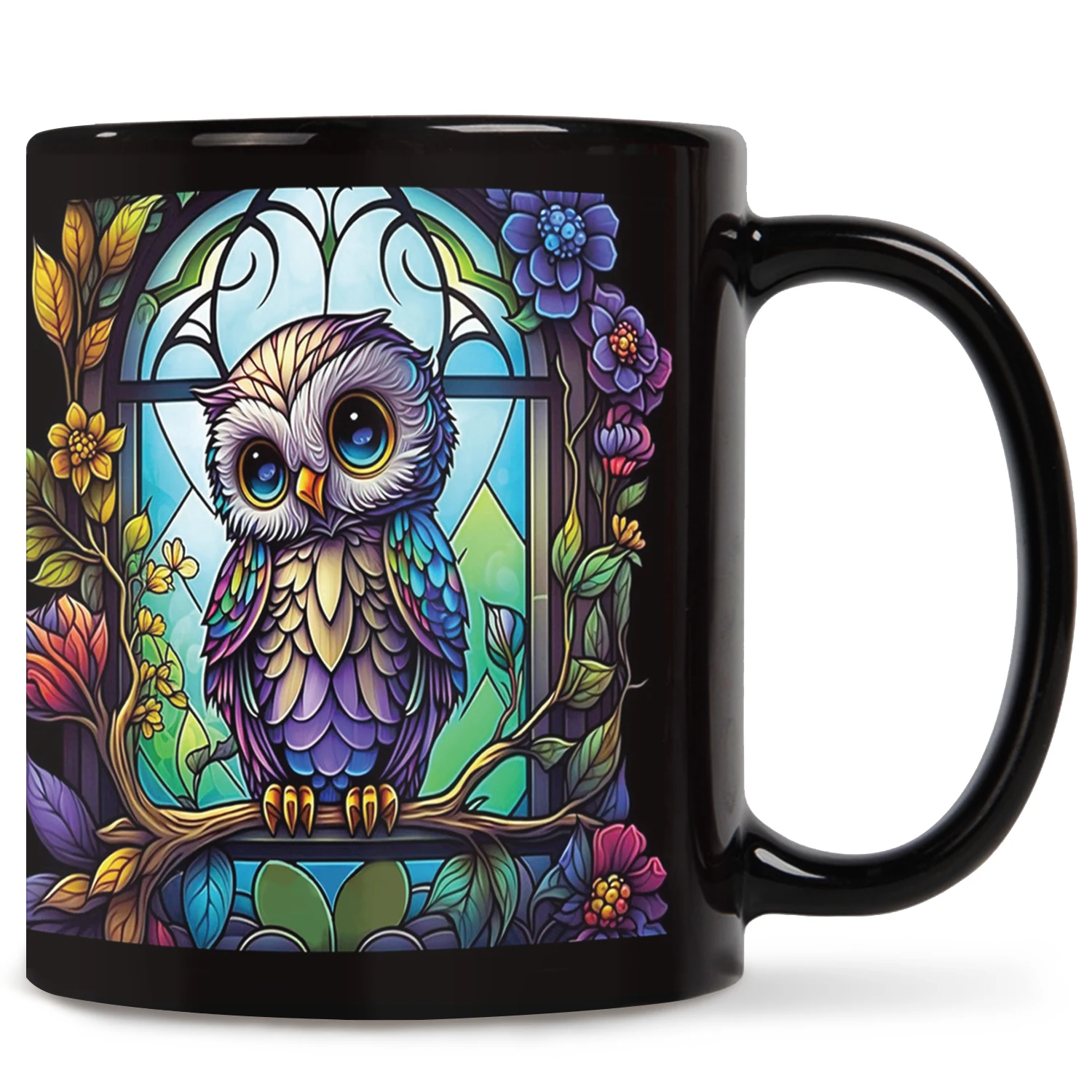 1PC, Owl Halloween Mug 11oz Window Coffee Mug Ghost Ceramic Mugs Halloween Party  For Home School Office Housewarming Gift