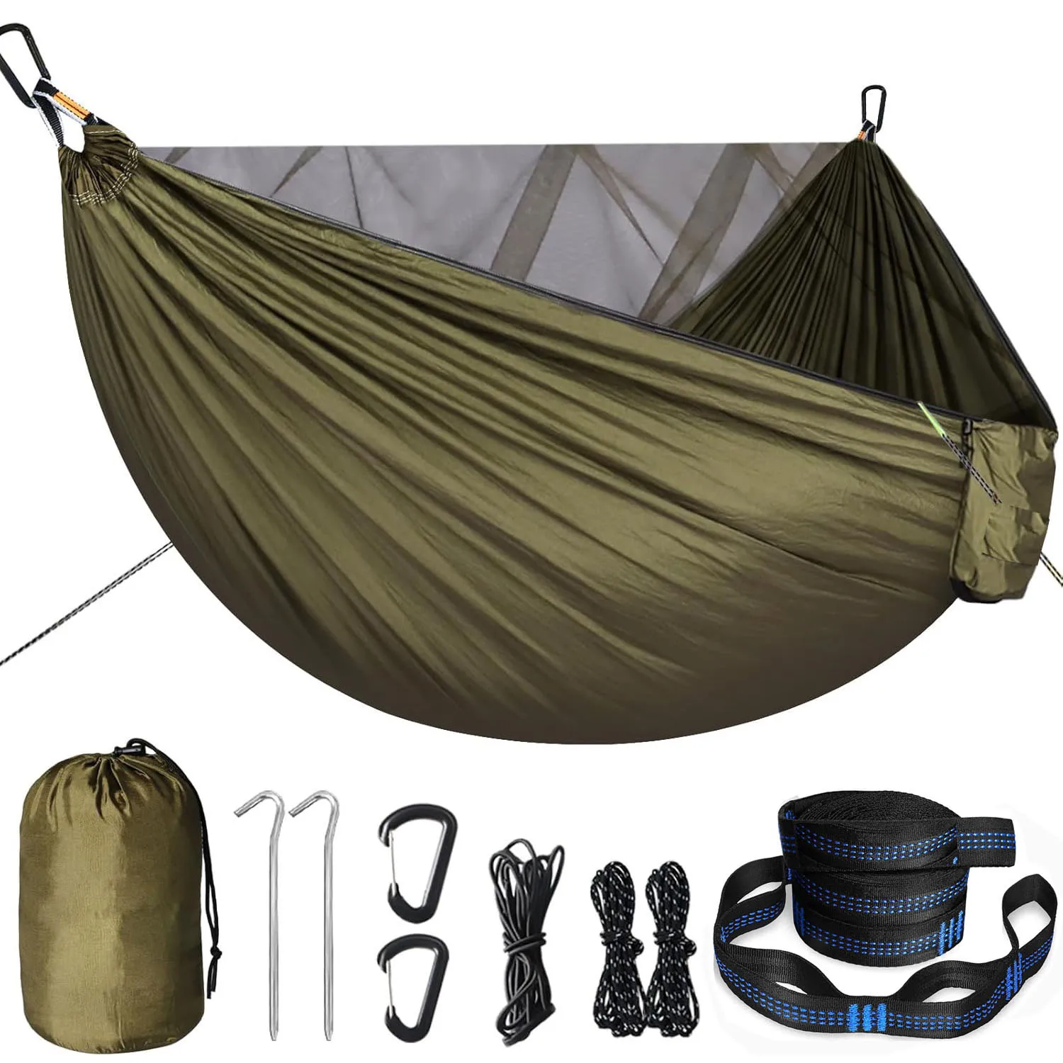 Pop-up Portable Camping Hammock with mosquito net Lightweight Hanging Mosquito Net Hammocks Tree Straps Swing Backpack Backyard