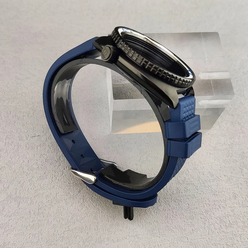 حزام ساعة مطاطي للرجال ، اكسسوارات ساعات ، ماركة فاخرة ، مطابقة ، أسود ، برتقالي ، جودة عالية ، 20 مللي متر ، 22 مللي متر