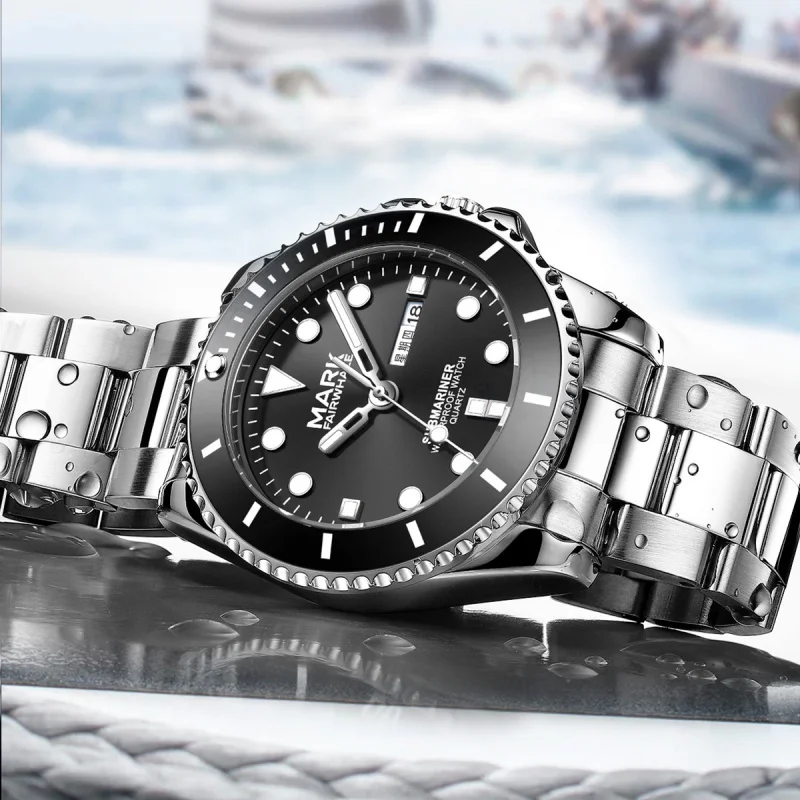 

Mark Fairwhale men's multifunctional business quartz watch, sporty and casual wristwatch, a must-have for travel and parties