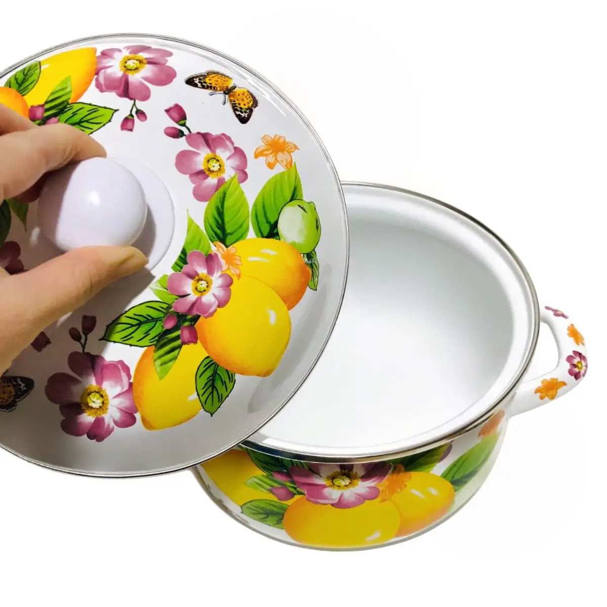 Enamel Pot Stewed Soup Noodles Hot Pot Household Goods Kitchen Cookware Thickened Large Capacity Stock Pot