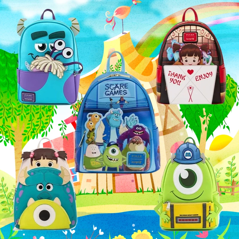 

Monsters University Oozma Kappa Club Monsters Inc Mike Wazowski Boo Sully Scare Games Mini Leather Backpack