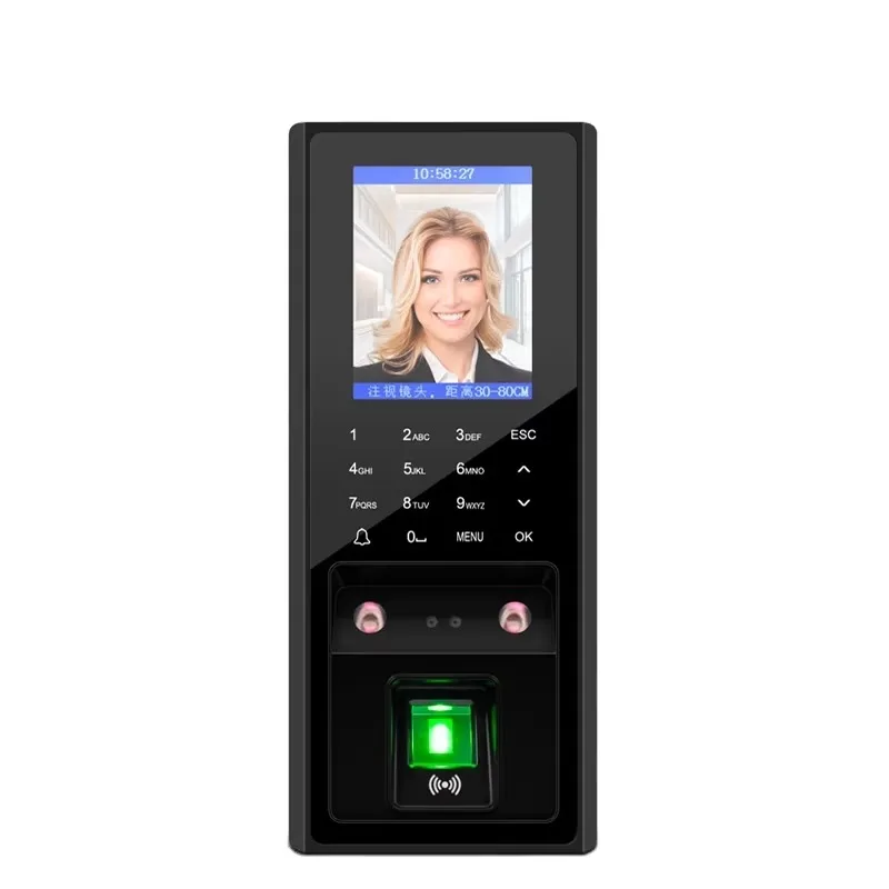 

Multi-Biometric Indoor Time Attendance Machine with Face and Fingerprint Recognition Access Control Card and Password Access