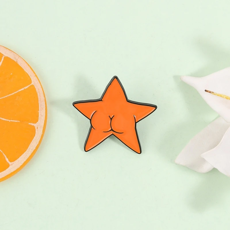Funny Pentagram Bubble Butt‌ Enamel Pin Cartoon Wacky Design Anime Animation Character Brooch Lapel Badge Jewelry Gift for Kids