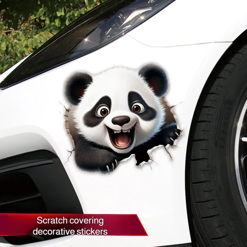 

Car Stickers Scratch Cover Cute Panda Design Durable Waterproof Car Body Door Decoration for Scratch Protection