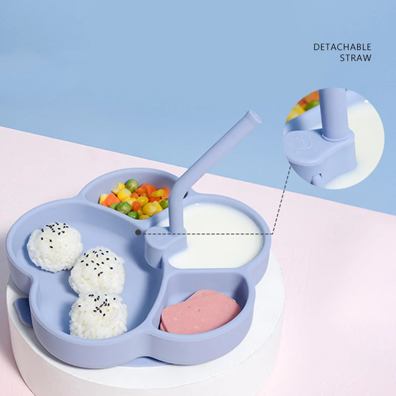 

Cat Claw Platinum Silicone Plate Baby Food Silicone Tableware Bowl Spoon 3-Piece Set Silicone Plate Children Dining Mold