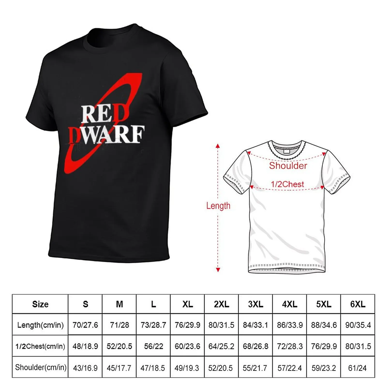 Red Dwarf Distressed Logo Pocket Position T-Shirt customizeds plus size clothes Blouse t shirt men