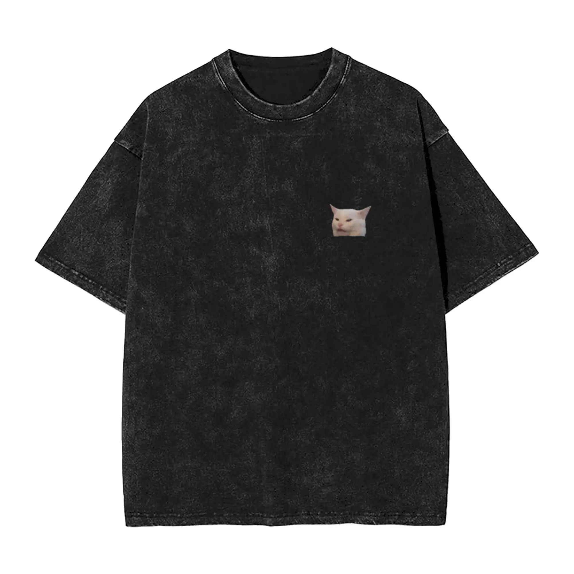 Smudge the cat meme face Classic Chic A T-Shirt Oversized Short Sleeve Men's Women's Cotton Tees Tops