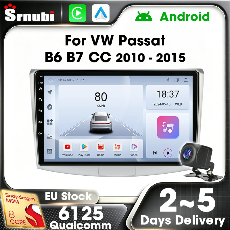 Für Volkswagen VW Passat B6 B7 B8 CC 2010-2015 UIS6125 Autoradio Multimedia-Player GPS-Navigation Android Auto Wireless Carplay QLED-Display Bluetooth 5.0 8-Kern-Stereoanlage