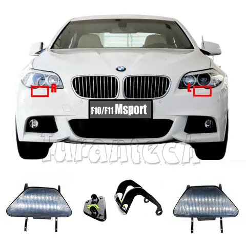 와셔 헤드라이트 커버, 브래킷 포함 프론트 범퍼 캡, 11-16 BMW 5 Msport F10/F11 520d 520i 525d 528i 530d 530i 535i 550i 용