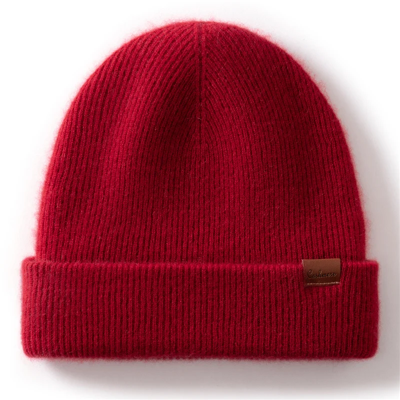 جديد الخريف الشتاء 100% الكشمير قبعة محبوك تسلق الجبال قبعة صوف التزلج في الهواء الطلق طبقة مزدوجة الرجال والنساء سميكة الدافئة