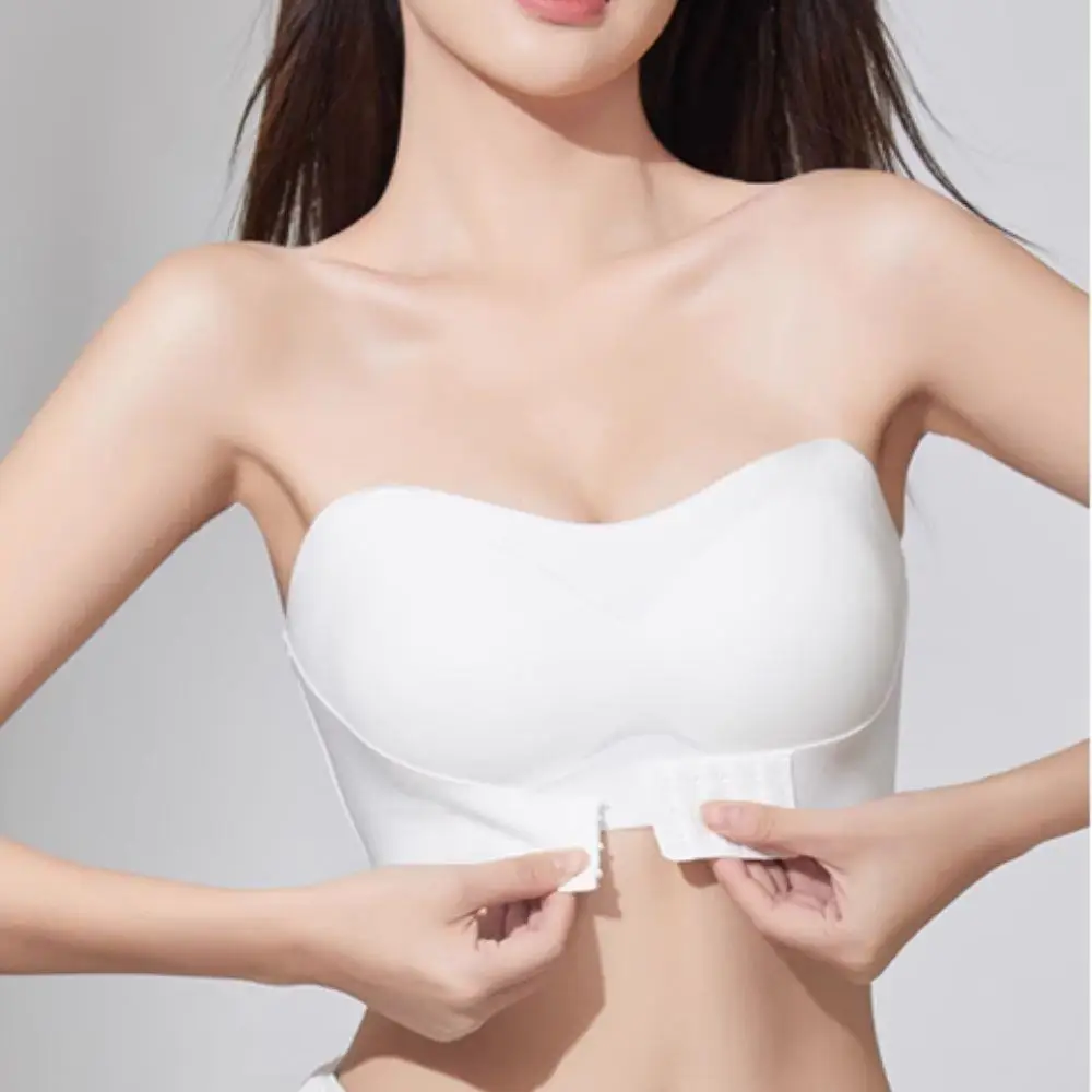 

Strapless Bras Women Push Up Seamless Underwear Wedding Bra Sexy Lingerie One Piece Gather Convertible Strap Brassiere Tight Top