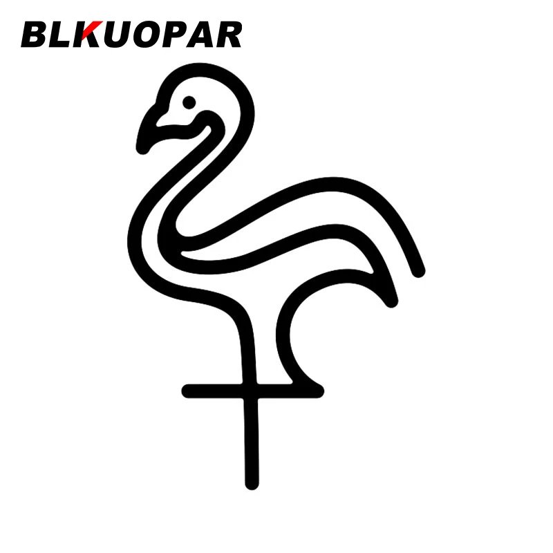 BLKUOPAR Flamingo Line Car Sticker Personality Scratch-Proof Vinyl Fashionable Decals Sunscreen Waterproof Funny Car Styling