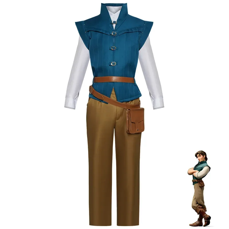 

Костюм для косплея из фильма Flynn Rider, униформа с поясной сумкой, карнавальный костюм на Хэллоуин, индивидуальный заказ, om[8