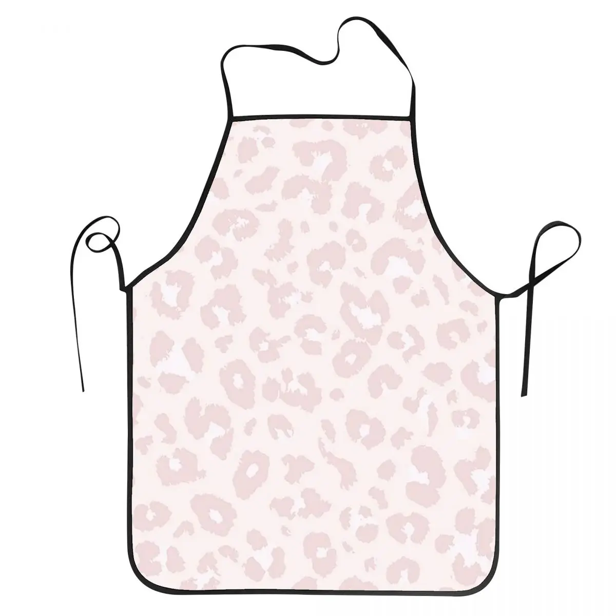 Light Leopard Pattern Apron Chef Cooking Tablier Sleeveless Bib Kitchen Cleaning Pinafore for Women Men Gardening