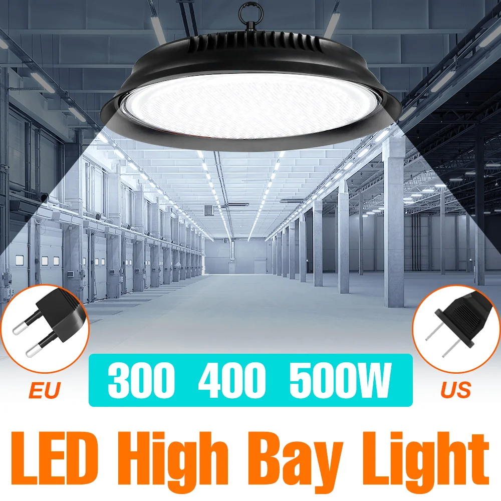 500W LED Light Bulb High Bay Lamp With Hook High Brightness Workshop Warehouse Basement Parking Lot Garage Lighting AC100-277V
